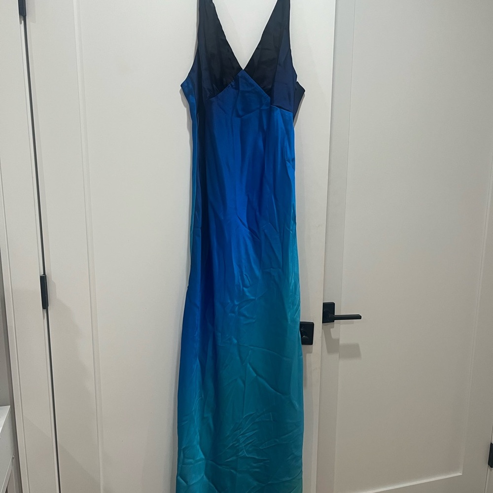 Mirabella Blue Satin Sorbet Maxi Dress